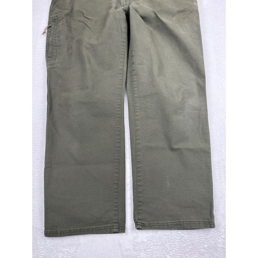GH Bass & Co Mens 40x30 Canvas Work Pants Olive Green Straight Leg Utility